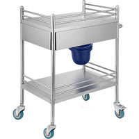 Load image into Gallery viewer, VEVOR® Lab Serving Cart, Stainless Steel Medical Cart with Two Drawers - American Hospital Supply
