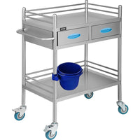 Load image into Gallery viewer, VEVOR® Lab Serving Cart, Stainless Steel Medical Cart with Two Drawers - American Hospital Supply
